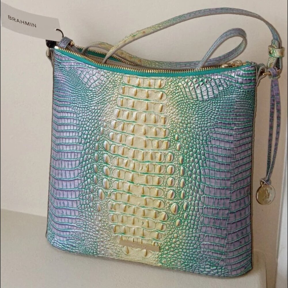 NWT Brahmin Katie Melbourne Green Multi Ombre Crossbody Purse Handbag